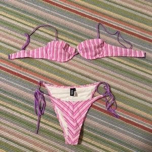 pink/purple/white triangl bathing suit ¨̮